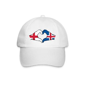 Angleterre Islande Drapeau Mains Coeur Forme Coeur - Casquette classique - blanc/blanc - Devant