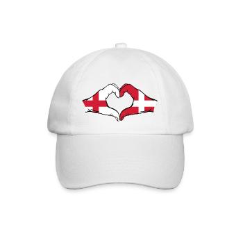England Denmark Flag Hands Heart Shape - Baseball Cap - white/white - Front