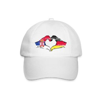 Serbie Allemagne Drapeau Mains Coeur Forme Utilisé - Casquette classique - blanc/blanc - Devant