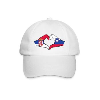 Serbie Slovénie Drapeau Mains Coeur - Casquette classique - blanc/blanc - Devant