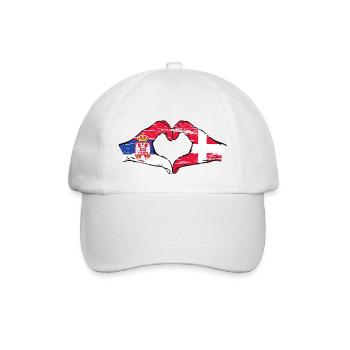 Serbie Danemark drapeau mains coeur forme utilisé - Casquette classique - blanc/blanc - Devant