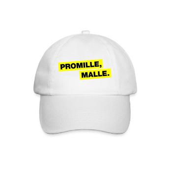 Promille, Malle - Baseballkappe - Weiß/Weiß - Vorne
