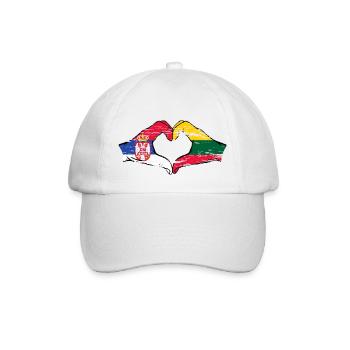 Serbie Lituanie drapeau mains forme coeur utilisé - Casquette classique - blanc/blanc - Devant