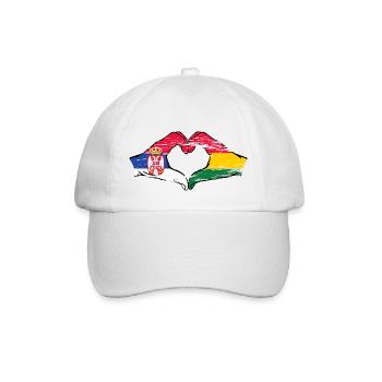 Serbie Bolivie drapeau mains forme coeur utilisé - Casquette classique - blanc/blanc - Devant