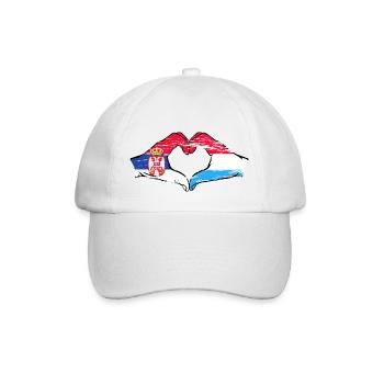 Aiguilles du drapeau de la Serbie Luxembourg en forme de coeur utilisé - Casquette classique - blanc/blanc - Devant
