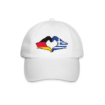 Germany Greece Flag Hands Heart Shape - Baseball Cap - white/white - Front