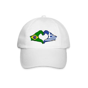 Brésil Grèce Drapeau Mains Coeur Forme - Casquette classique - blanc/blanc - Devant