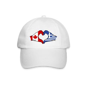 Canada Greece Flag Hands Heart Shape - Baseball Cap - white/white - Front