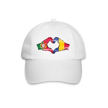 Portugal Roumanie Drapeau Mains Coeur Forme Utilisé - Casquette classique - blanc/blanc - Devant