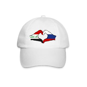 Irak Russie Drapeau Mains Coeur Forme De Coeur - Casquette classique - blanc/blanc - Devant