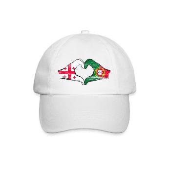 Géorgie Portugal Drapeau Mains Coeur Utilisé - Casquette classique - blanc/blanc - Devant