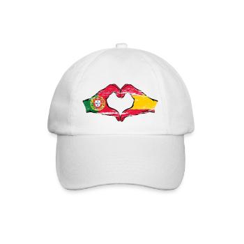 Portugal Espagne Drapeau Mains Coeur Forme Utilisé - Casquette classique - blanc/blanc - Devant