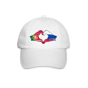Portugal Russie Drapeau Mains Coeur Forme Utilisé - Casquette classique - blanc/blanc - Devant