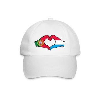 Portugal Luxembourg Drapeau Mains Coeur - Casquette classique - blanc/blanc - Devant