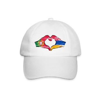 Portugal Armenien Flagge Hände Herzform used - Baseballkappe - Weiß/Weiß - Vorne