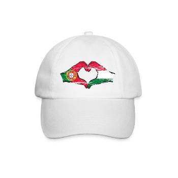 Portugal Hongrie Drapeau Mains Coeur Forme Utilisé - Casquette classique - blanc/blanc - Devant
