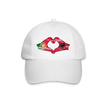 Portugal Albanie Drapeau Mains Coeur Forme Utilisé - Casquette classique - blanc/blanc - Devant