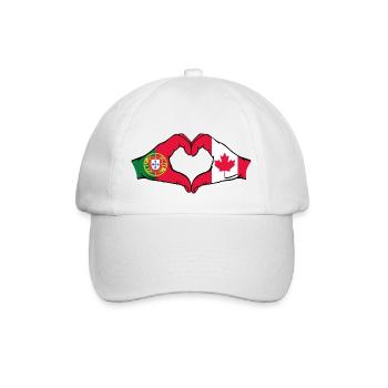 Portugal Canada Drapeau Mains Coeur - Casquette classique - blanc/blanc - Devant