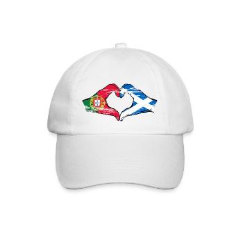 Portugal Scotland flag hands heart shape used - Baseball Cap - white/white - Front