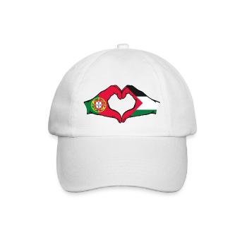 Portugal Palestine Drapeau Mains Coeur Forme - Casquette classique - blanc/blanc - Devant