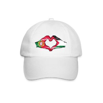 Portugal Palestine Drapeau Mains Coeur Forme Utilisé - Casquette classique - blanc/blanc - Devant