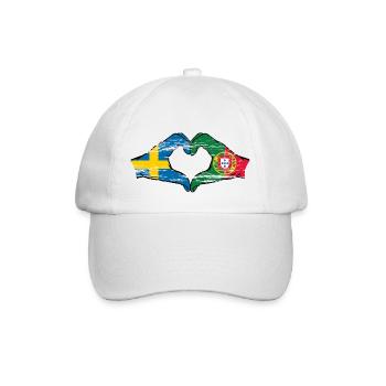 Suède Portugal drapeau mains forme coeur utilisé - Casquette classique - blanc/blanc - Devant
