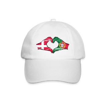 Danemark Portugal drapeau mains forme de coeur utilisé - Casquette classique - blanc/blanc - Devant