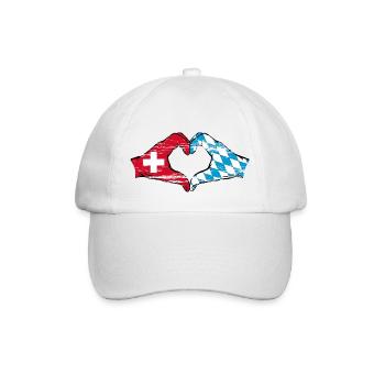 Switzerland Bavaria Flag Hands Heart Shape Used - Baseball Cap - white/white - Front
