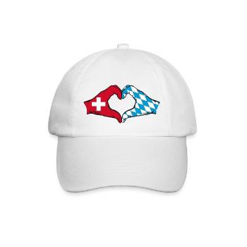 Switzerland Bavaria Flag Hands Heart Shape - Baseball Cap - white/white - Front