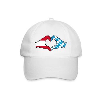 Austria Flag Hands Heart Shape - Baseball Cap - white/white - Front