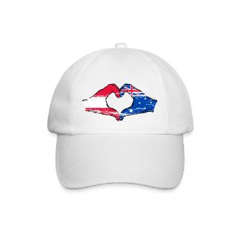 Austria Australia Flag Heart Shape - Baseball Cap - white/white - Front