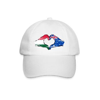 Hungary Australia Flag Heart Shape Used - Baseball Cap - white/white - Front