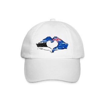 Estonia Australia Flag Heart Shape Used - Baseball Cap - white/white - Front