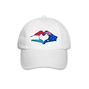 Luxembourg Australia Flag Heart Shape - Baseball Cap - white/white - Front