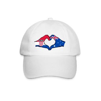 Croatia Australia Flag Heart Shape - Baseball Cap - white/white - Front