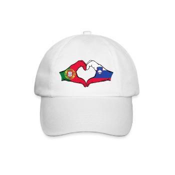 Portugal Slovénie Drapeau Coeur Forme - Casquette classique - blanc/blanc - Devant