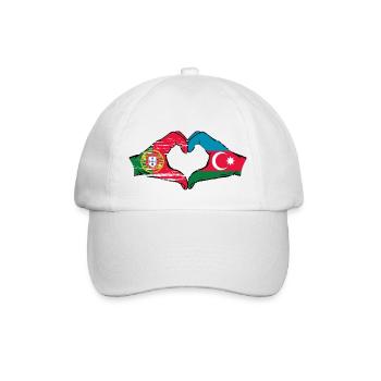 Portugal Azerbaïdjan Drapeau Forme Coeur Utilisé - Casquette classique - blanc/blanc - Devant