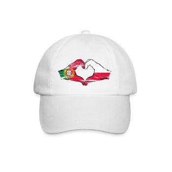 Portugal Pologne Drapeau Coeur Forme Utilisé - Casquette classique - blanc/blanc - Devant