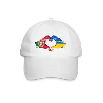 Portugal Ukraine Drapeau Coeur Forme Utilisé - Casquette classique - blanc/blanc - Devant