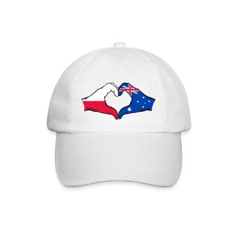 Polen Australien Flagge Herzform - Baseballkappe - Weiß/Weiß - Vorne