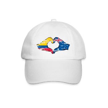 Colombia Australia flag heart shape used - Baseball Cap - white/white - Front