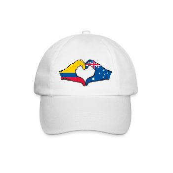 Colombia Australia Flag Heart Shape - Baseball Cap - white/white - Front