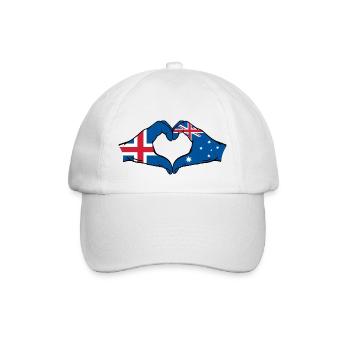 Iceland Australia Flag Heart Shape - Baseball Cap - white/white - Front