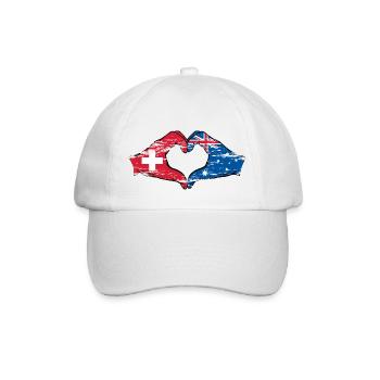 Switzerland Australia Flag Heart Shape Used - Baseball Cap - white/white - Front