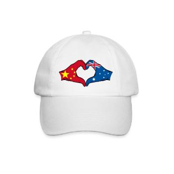 China Australia Flag Heart Shape - Baseball Cap - white/white - Front