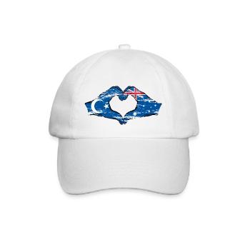 Drapeau ouïghour australien en forme de cœur utilisé - Casquette classique - blanc/blanc - Devant