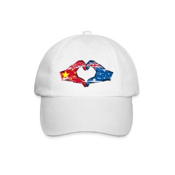 China Australia flag heart shape used - Baseball Cap - white/white - Front