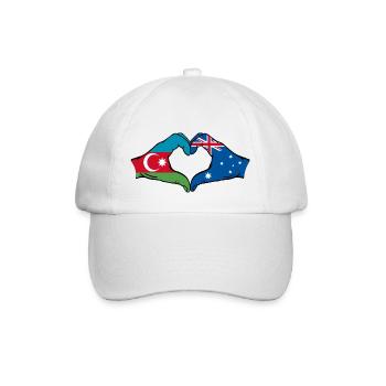 Azerbaijan Australia Flag Heart Shape - Baseball Cap - white/white - Front