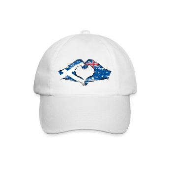 Scotland Australia flag heart shape used - Baseball Cap - white/white - Front