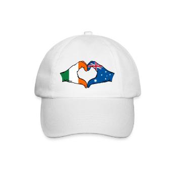 Ireland Australia Flag Heart Shape - Baseball Cap - white/white - Front